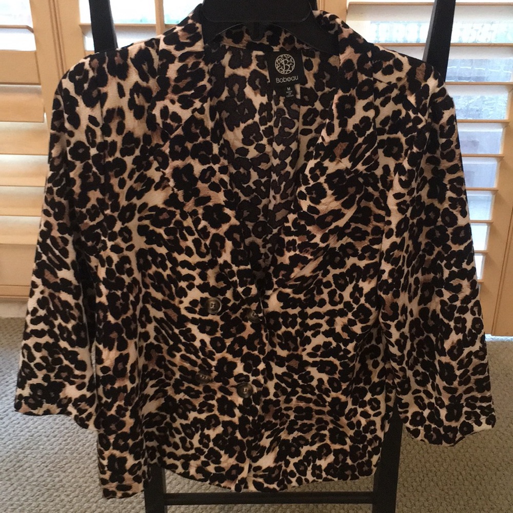 Animal Print Double Breasted Button Jacket/Shirt
